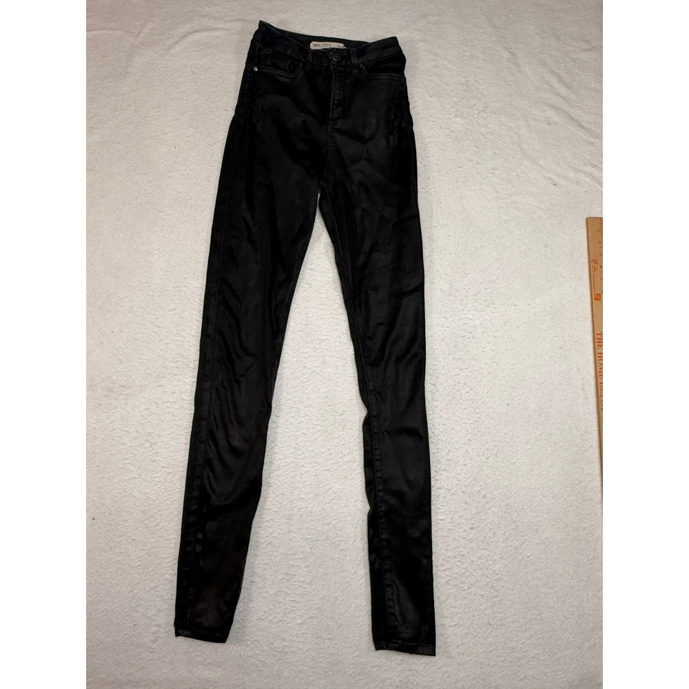 ASOS Denim Ridley High Waisted Coated Skinny Jeans Black Size 26/38